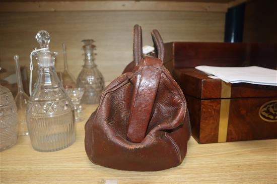 A George VI leather diplomats bag, bears Royal Cypher